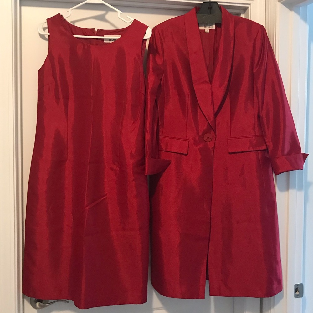 Dress with matching long jacket